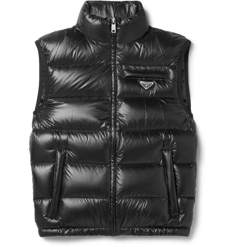 Prada Black Ripstop Nylon Down Vest | WHAT'S ON THE STAR?