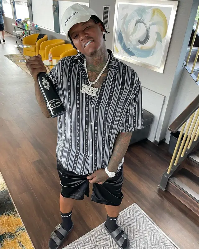 Moneybagg Yo outfit in Balenciaga, 2021
