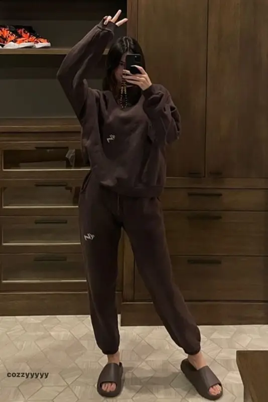 Kendall Jenner outfit in Cherry and Yeezy, 2021