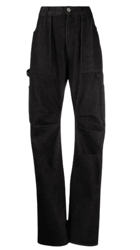 The Attico New Boyfriend Tapered Black Jeans $625