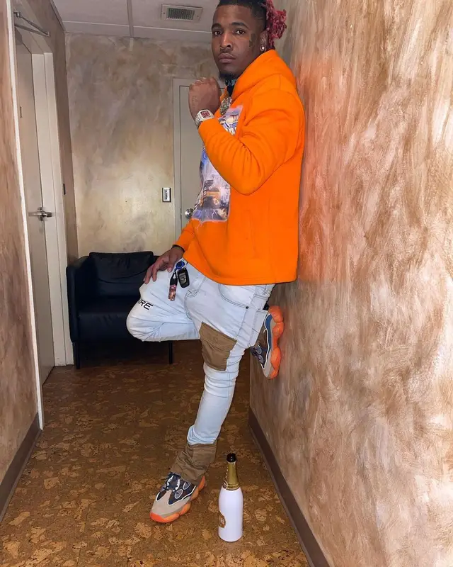 Lil Keed outfit in Vicaire, Donpierre, and Adidas, 2021