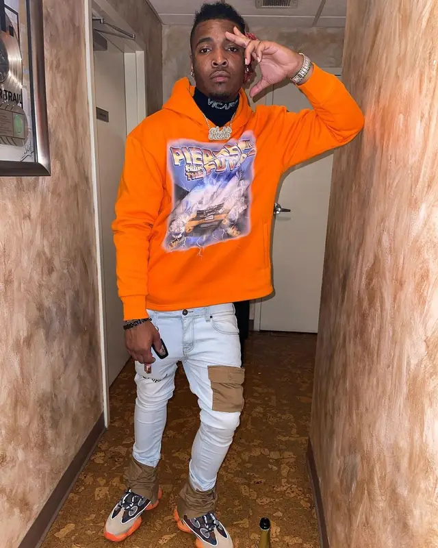 Lil Keed outfit in Vicaire, Donpierre, and Adidas, 2021