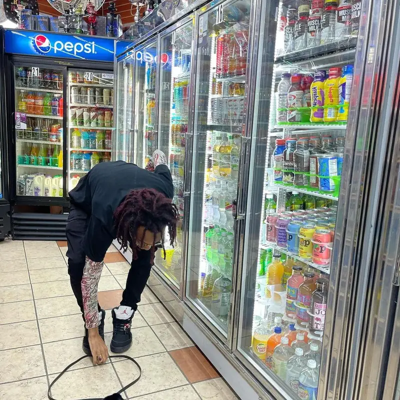 Lil Tecca outfit in Number (N)ine, Rick Owens, and Ray-Ban, 2021