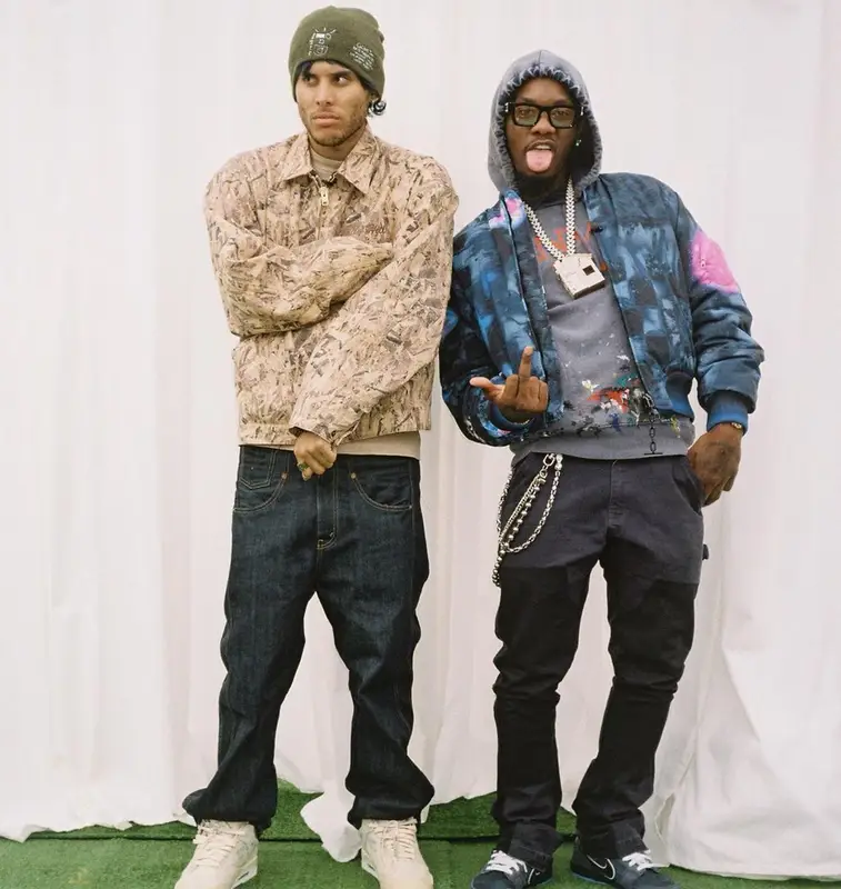 Offset outfit in Nike and Louis Vuitton, 2021