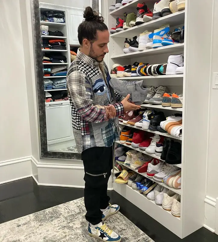 Russ outfit in KidSuper, Rick Owens, and Golden Goose, 2021