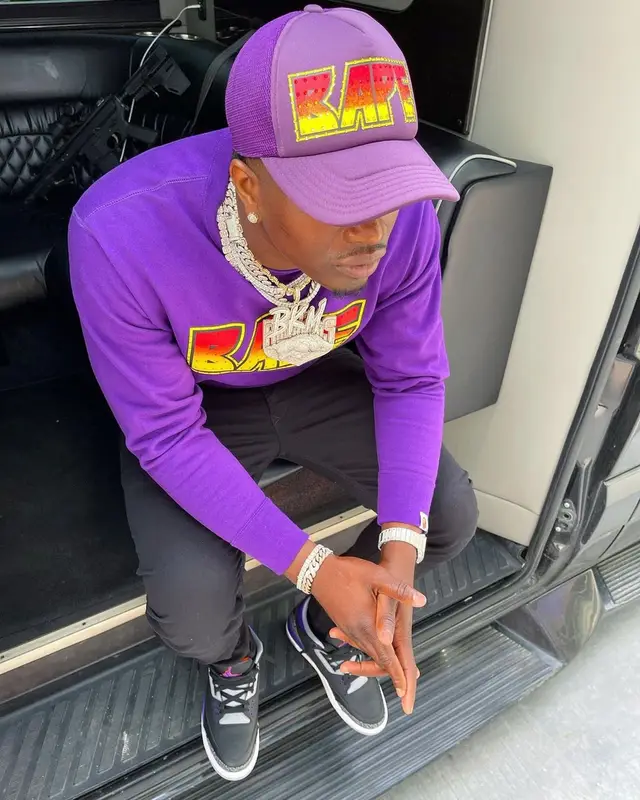 Bankroll Freddie outfit in Jordan and Bape, 2021