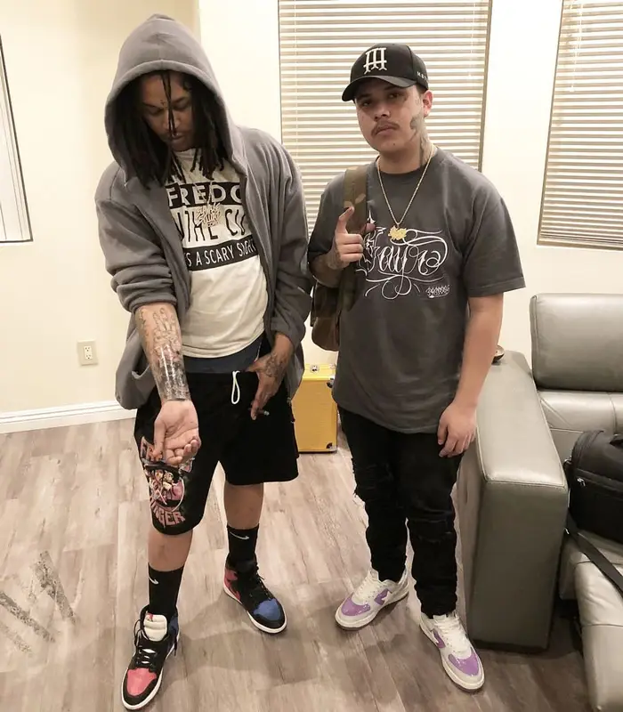 Fredo Santana outfit in Savage Squad Records Merch and Nike, 2018