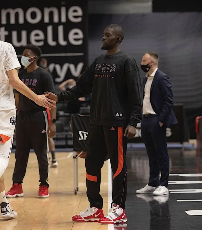 Sheck Wes outfit in Adidas, Nike, and Paris Basketball, 2021