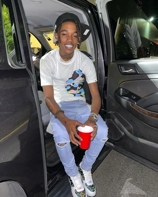 Jhacari outfit in Bape, Purple Brand, and New Era, 2021