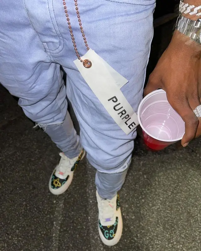 Jhacari outfit in Bape, Purple Brand, and New Era, 2021