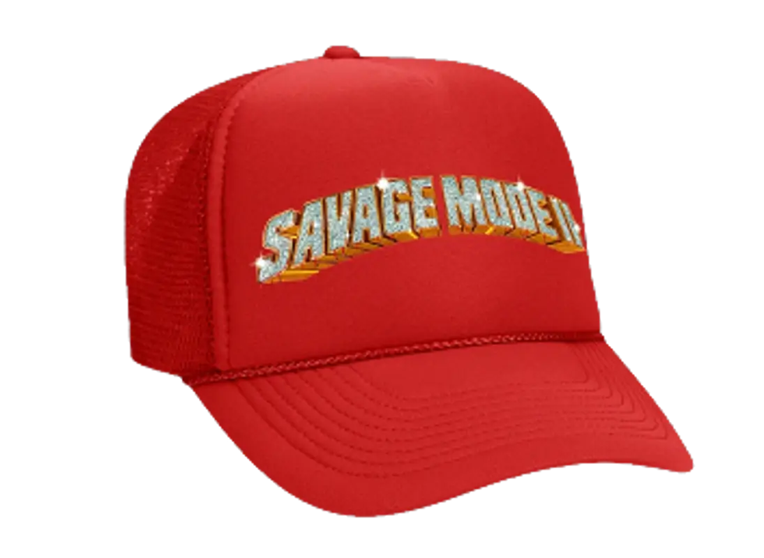 21 Savage Merch Trucker Red Hat $25