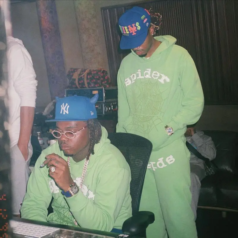 Metro Boomin outfit in Young Thug Merch, Spider Worldwide, and Yeezy, 2021