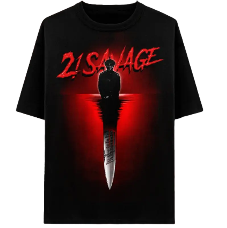 21 Savage Merch Midnight Black T-Shirt $25