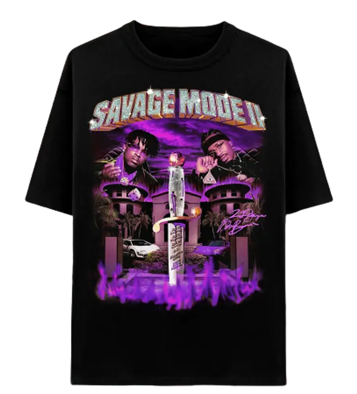 21 Savage Merch Chopped Not Slopped Black T-Shirt $25