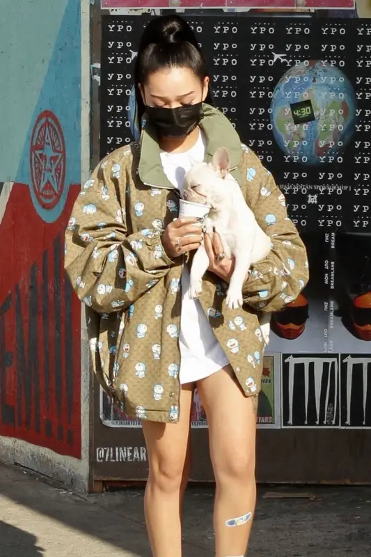 Bella Poarch outfit in Gucci, Doraemon, and No Name, 2021