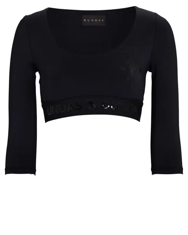 Dundas Noor Logo Crop Black Top $130