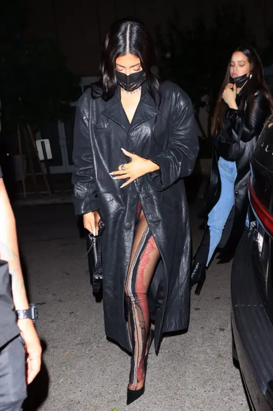 Kylie Jenner outfit in By Far, Sterling King, and Proenza Schouler, 2021