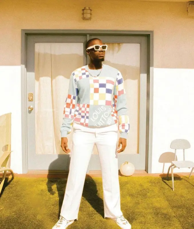 Sheck Wes outfit in Louis Vuitton, 2021