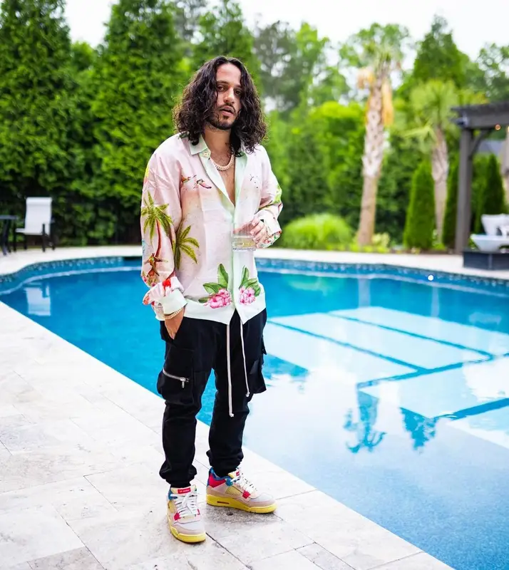 Russ outfit in Casablanca, Rick Owens, and Jordan, 2021