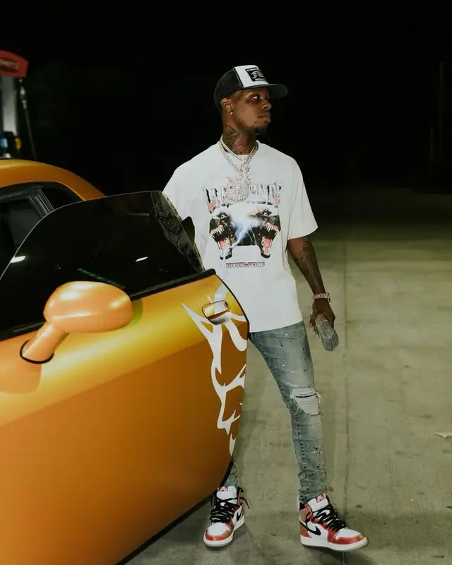 Toosii outfit in Homme + Femme, Nike, and Chrome Hearts, 2021