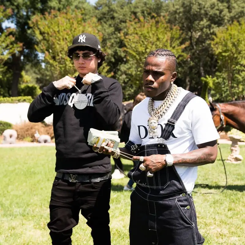 DaBaby outfit in Amiri, Dior, and Nike, 2021