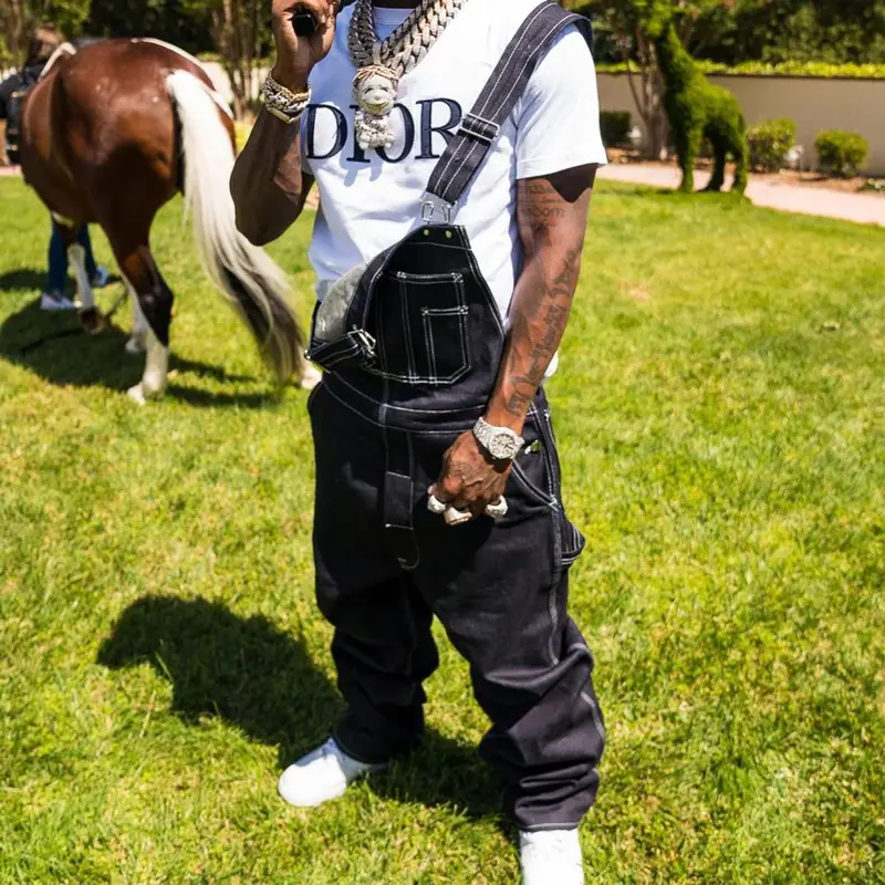 DaBaby outfit in Amiri, Dior, and Nike, 2021