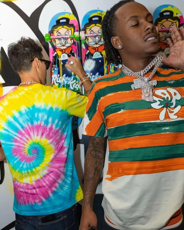 Rich The Kid outfit in Marni, Dolce & Gabbana, and Nike, 2021