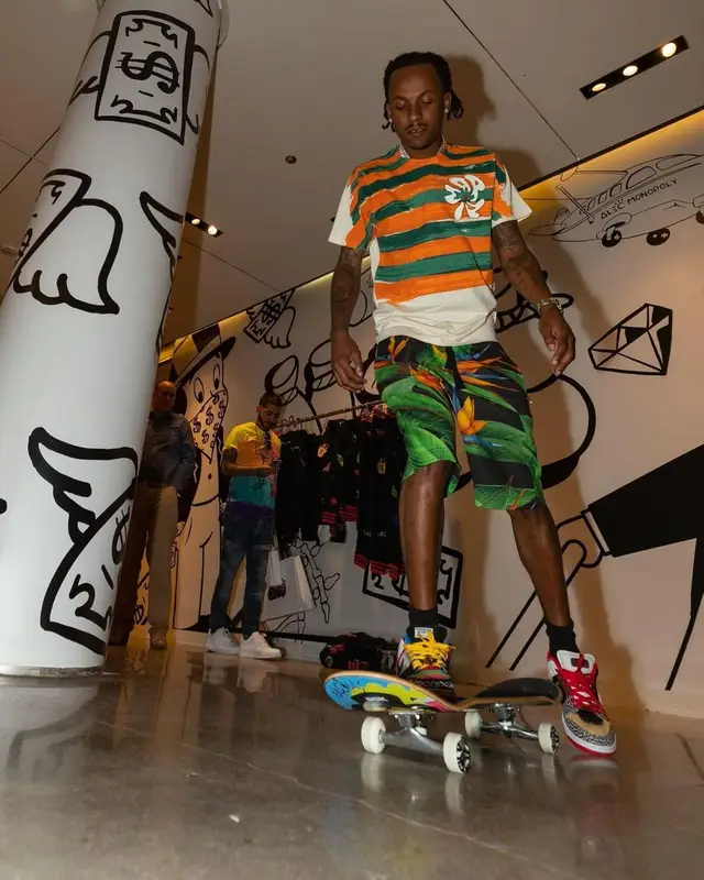 Rich The Kid outfit in Marni, Dolce & Gabbana, and Nike, 2021