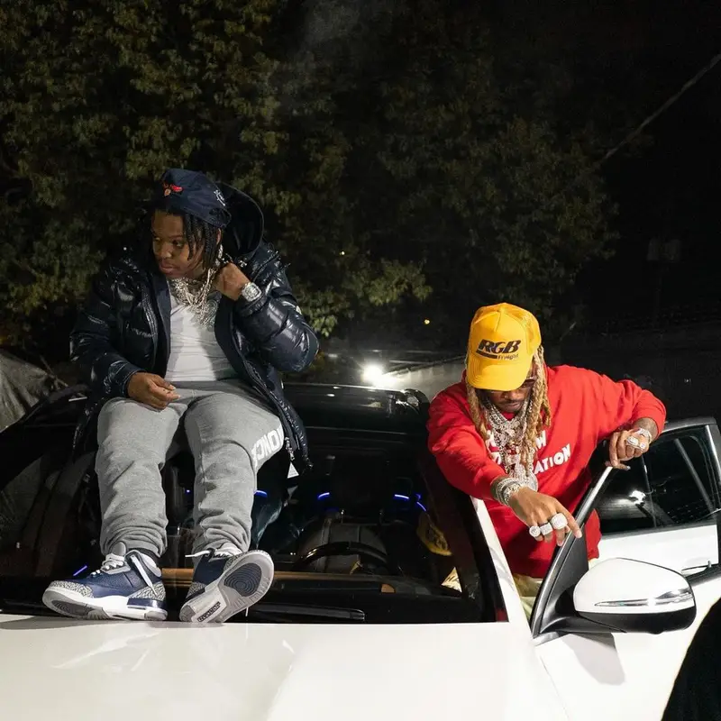 42 Dugg outfit in Moncler and Jordan, 2021