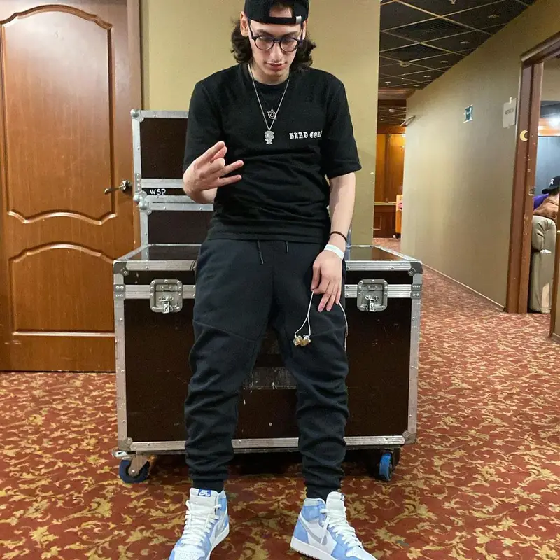 Bushido Zho outfit in Misbhv, Nike, and Adore Moscow, 2021
