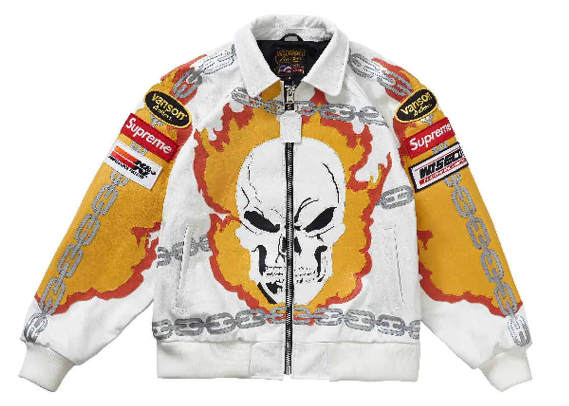 Pre-owned Supreme Vanson Leathers Ghost Rider Jacket Black