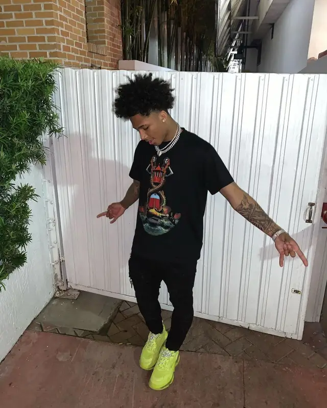 Mikey outfit in Burberry, Valabasas, and Balenciaga, 2021