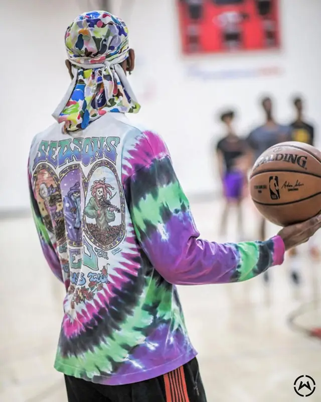 Shai outfit in Grateful Dead, Bape, and Nike, 2021