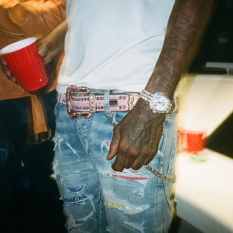 Wiz Khalifa outfit in Prince, Amiri, and B.B. Simon, 2021