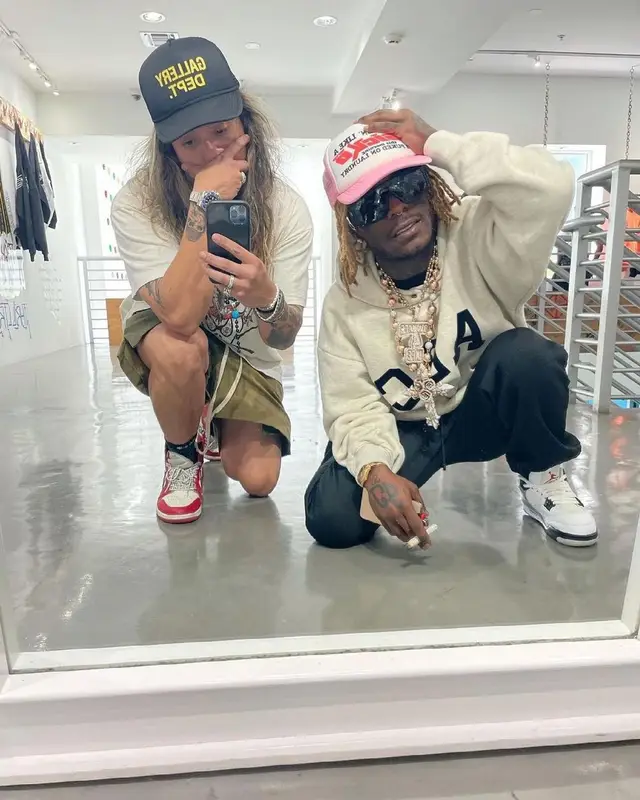 Lil Uzi Vert outfit in Fear of God, Louis Vuitton, and Sicko, 2021