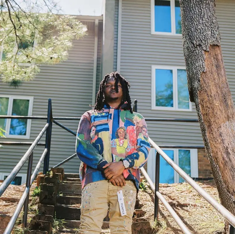 Young Nudy outfit in Puma, Gucci, and KidSuper, 2021