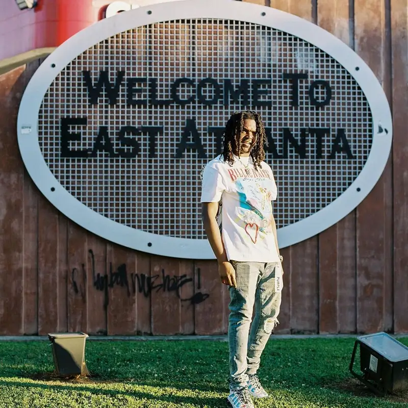 Young Nudy outfit in Billionaire Boys Club, Purple Brand, and Versace, 2021