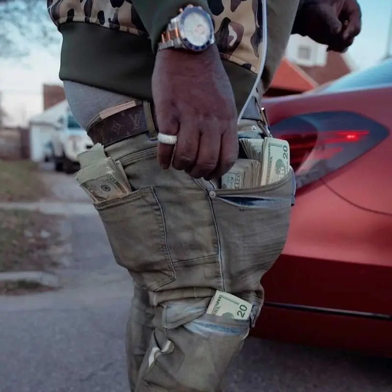 Rio Da Yung Og outfit in Louis Vuitton and Palm Angels, 2021