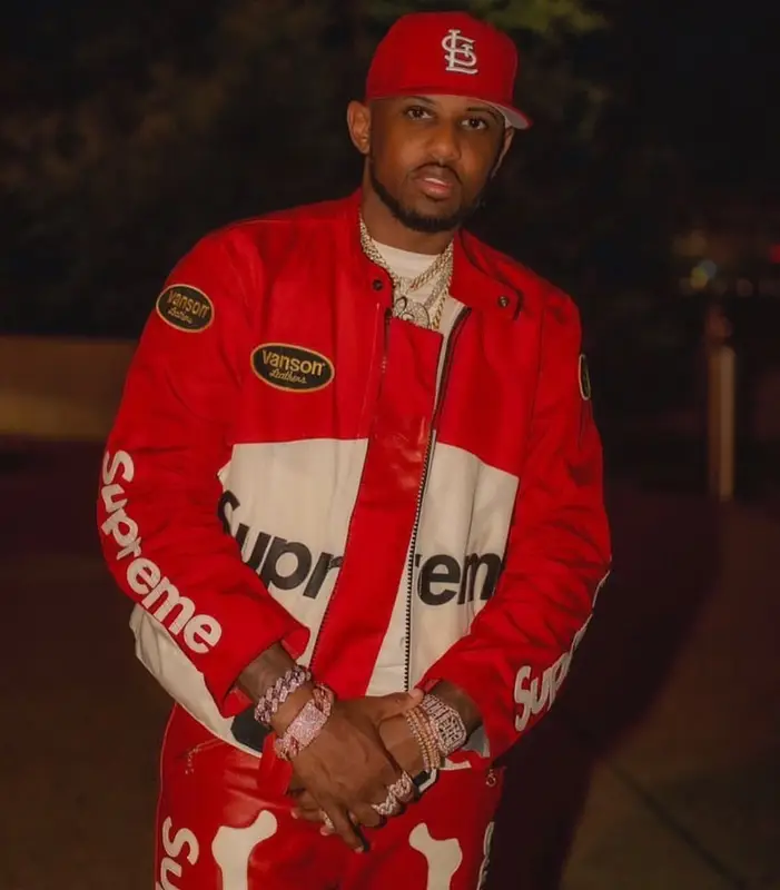 Fabolous outfit in Supreme, Nike, and New Era, 2021