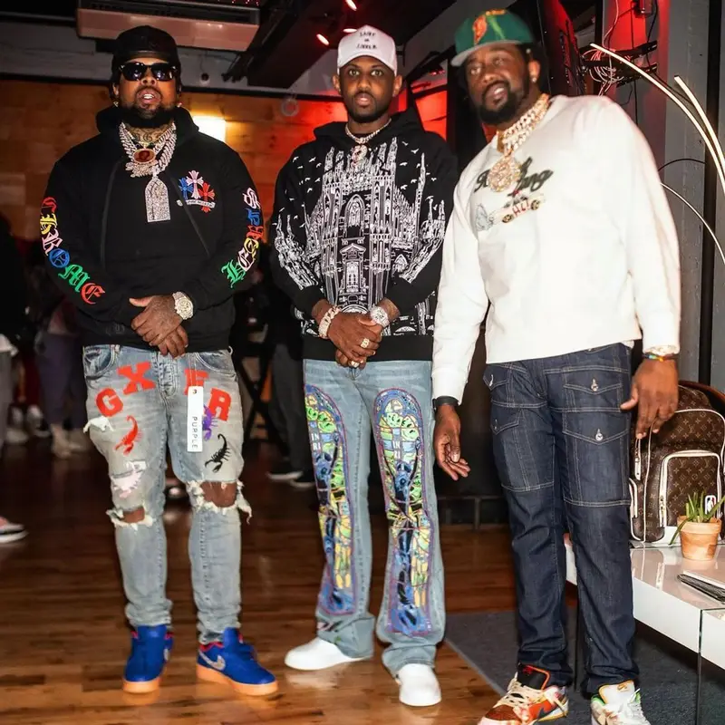 Fabolous outfit in Who Decides War, John Geiger, and Heart Clothing, 2021
