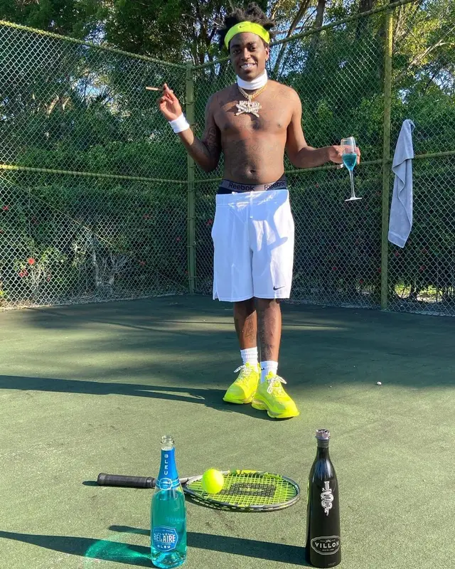 Kodak Black outfit in Nike, Balenciaga, and Prince, 2021