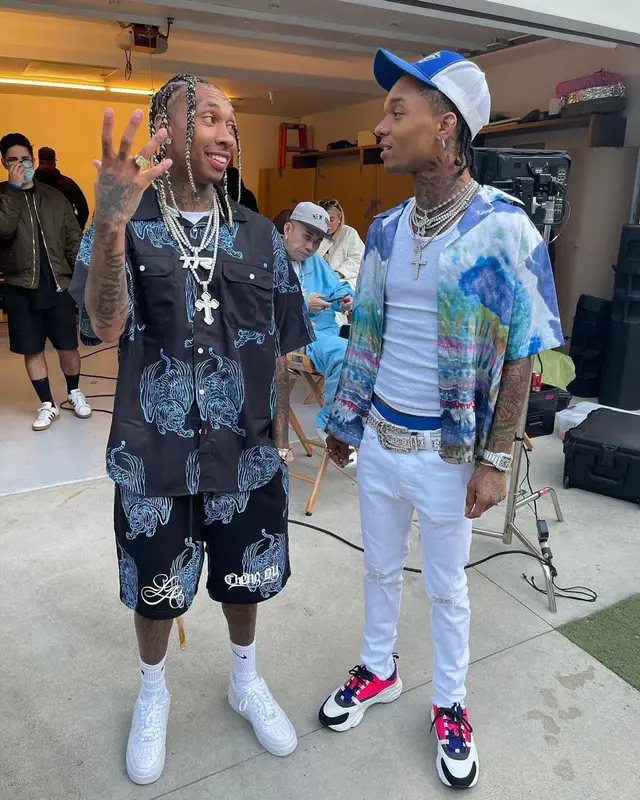 Swae Lee outfit in Amiri, Dior, and B.B. Simon, 2021