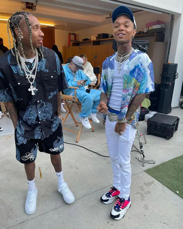 Swae Lee outfit in Amiri, Dior, and B.B. Simon, 2021
