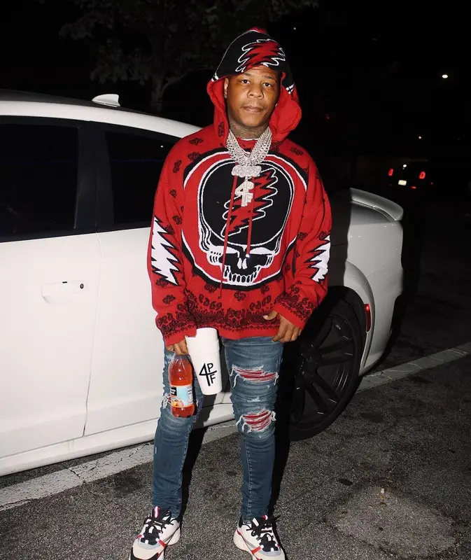 Rylo Rodriguez outfit in Amiri, Dior, and Grateful Dead, 2021