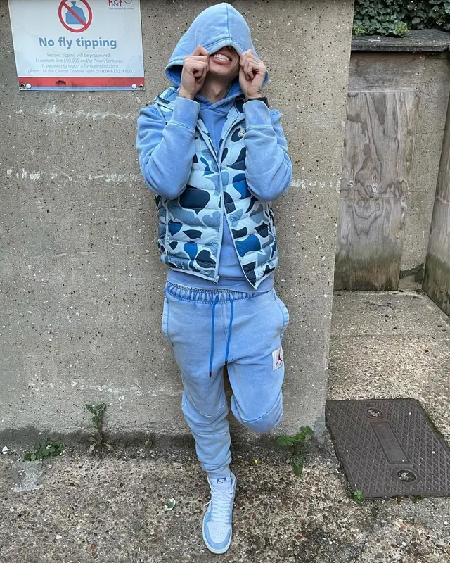 Central Cee outfit in Billionaire Boys Club, Jordan, and Nike, 2021