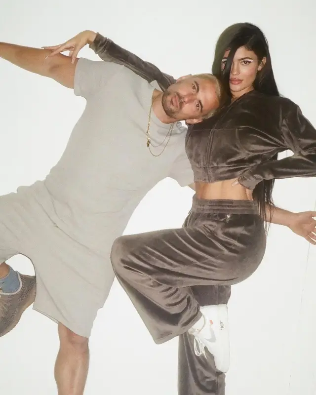 Kylie Jenner outfit in Skims, Nike, and Off-White, 2021