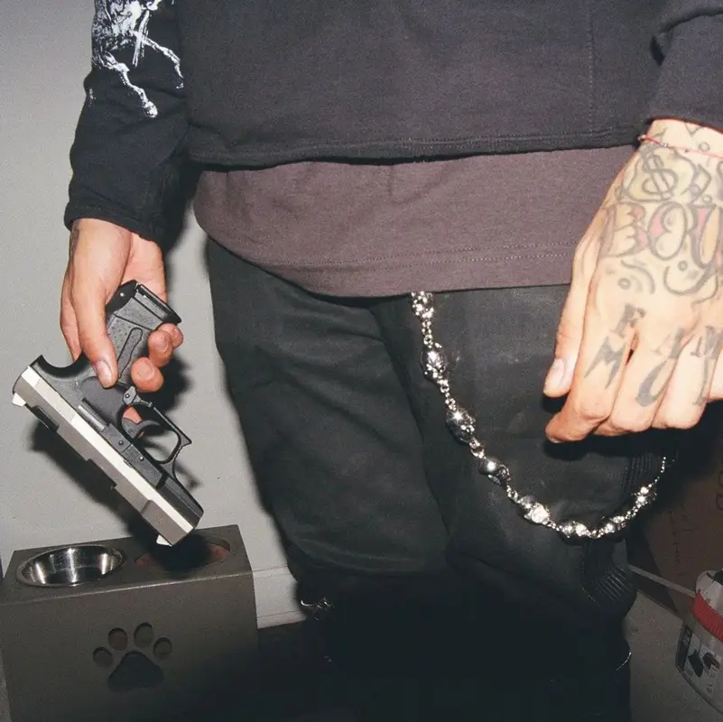 Sosmula outfit in Rick Owens, Dior, and Robins Jeans, 2020