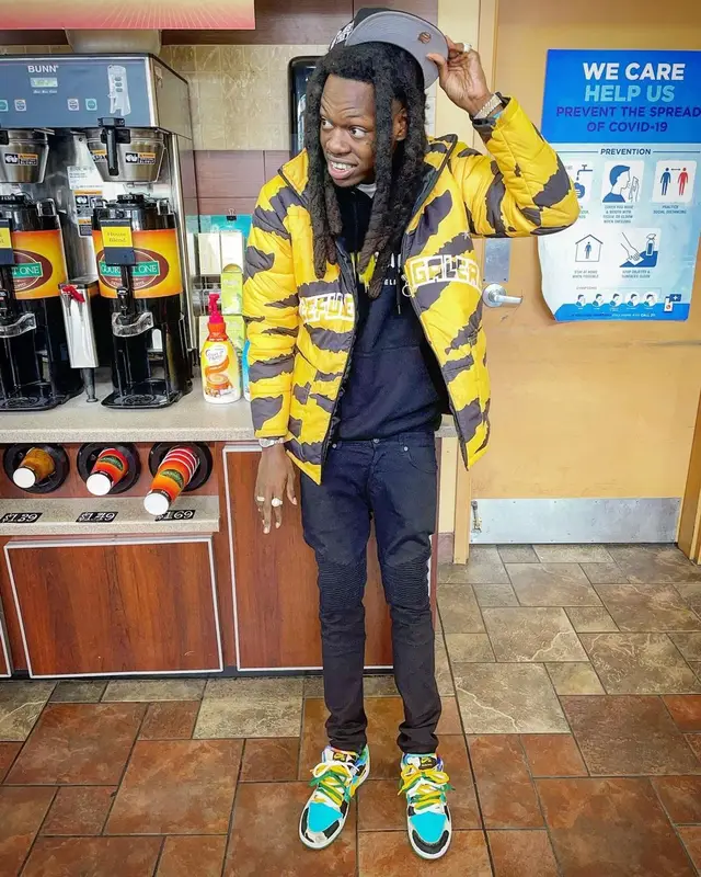 Foolio outfit in Palm Angels, Nike, and New Era, 2021