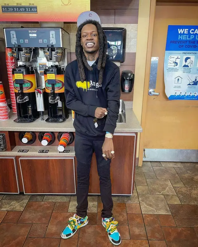 Foolio outfit in Palm Angels, Nike, and New Era, 2021
