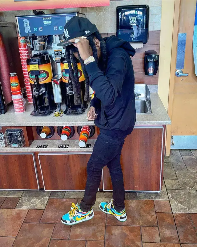 Foolio outfit in Palm Angels, Nike, and New Era, 2021